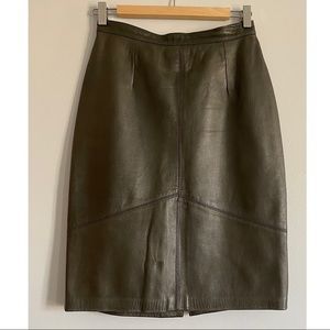 Vintage Peter Nygard 100% Leather Pencil Skirt